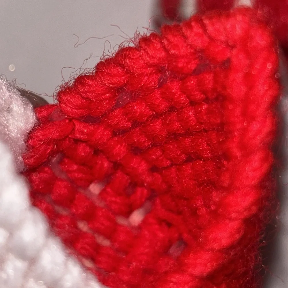 Handmade Yarn ornaments Vintage 80s Red and White Christmas Ornaments Craft Fair